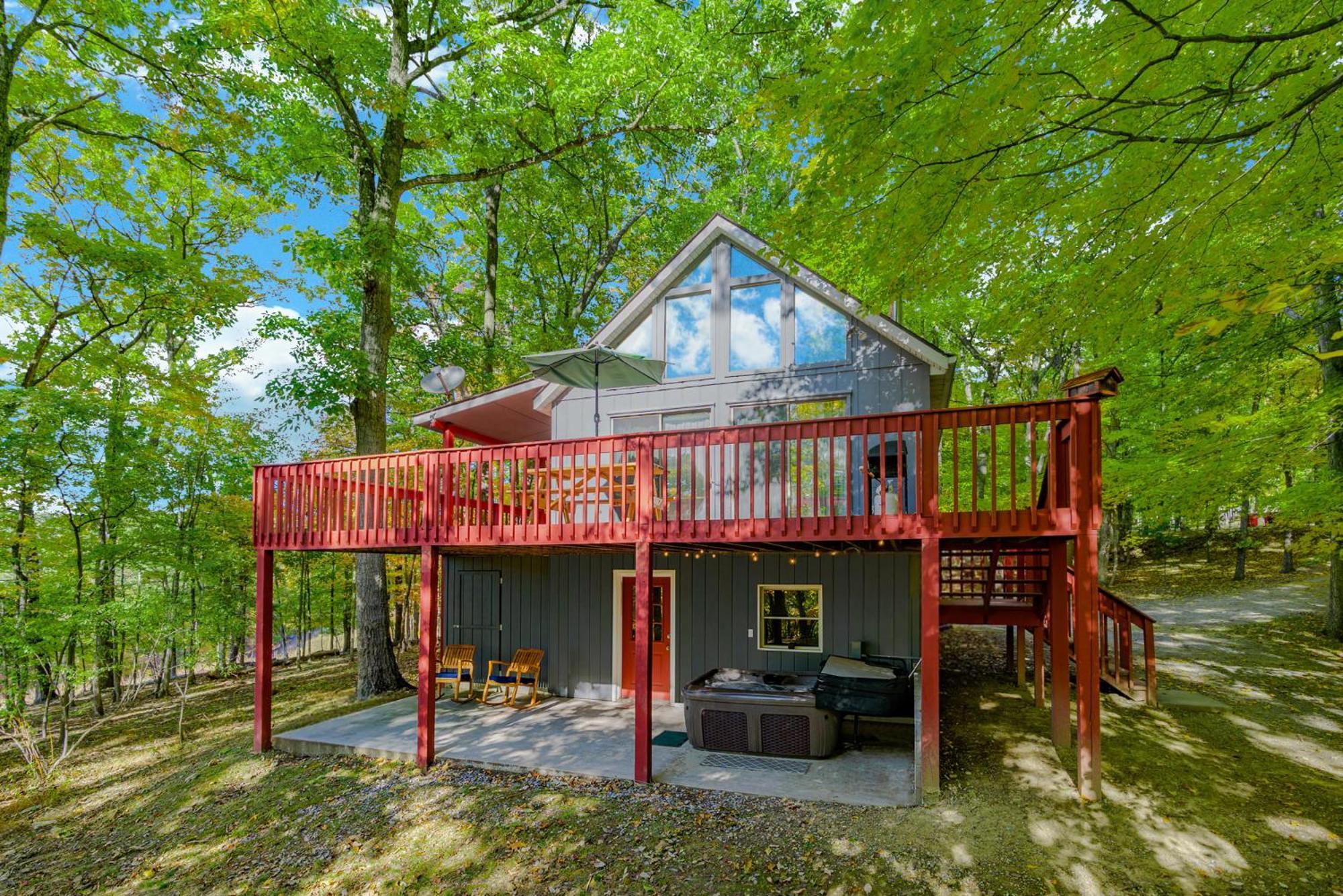 Hot Tub, Large Deck, Wifi, Fire Pit At Chalet Cabin Morton Grove المظهر الخارجي الصورة